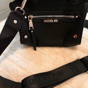 Steve Madden Black Crossbody Bag with Silver Accents